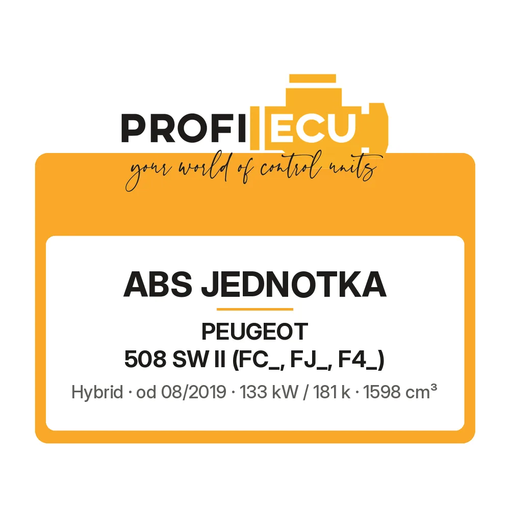 Etiketa ProfiECU: ABS jednotka pro Peugeot 508 SW II Hybrid 133 kW