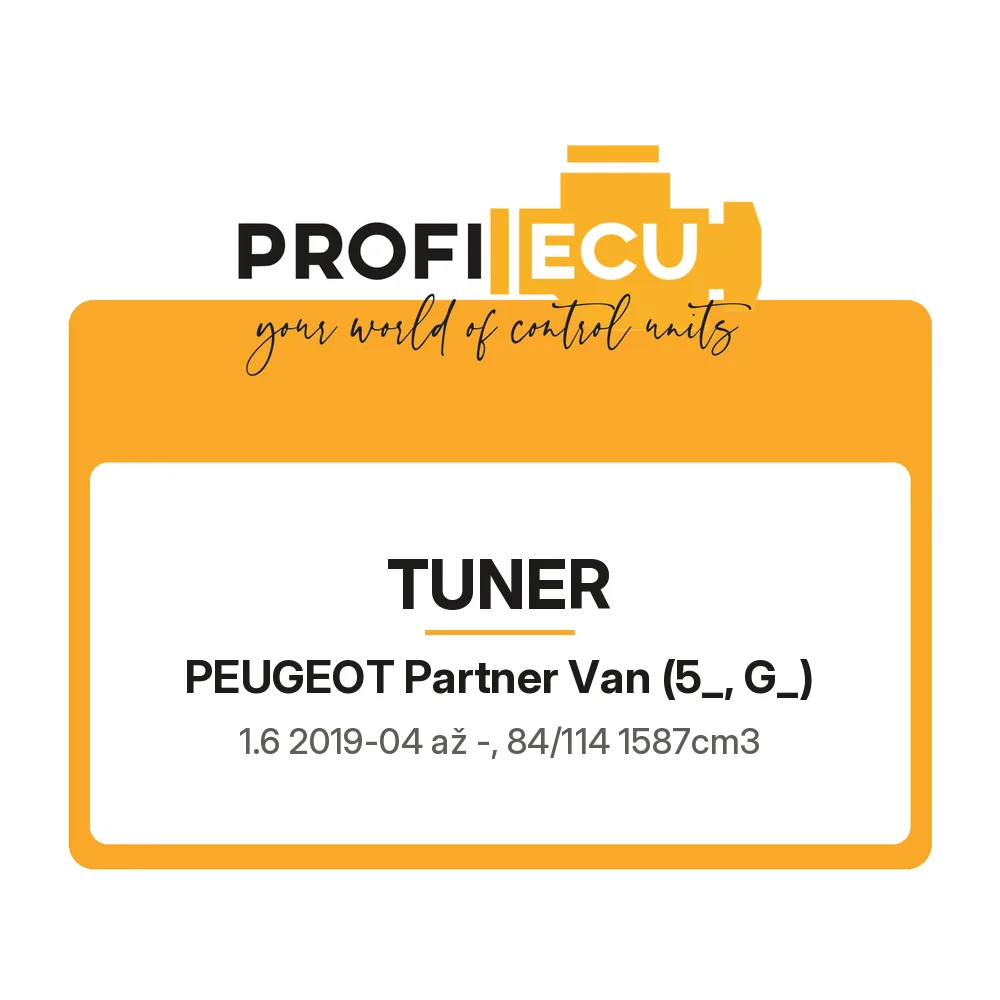 Etiketa ProfiECU: Tuner pro Peugeot Partner Van 1.6 84 kW