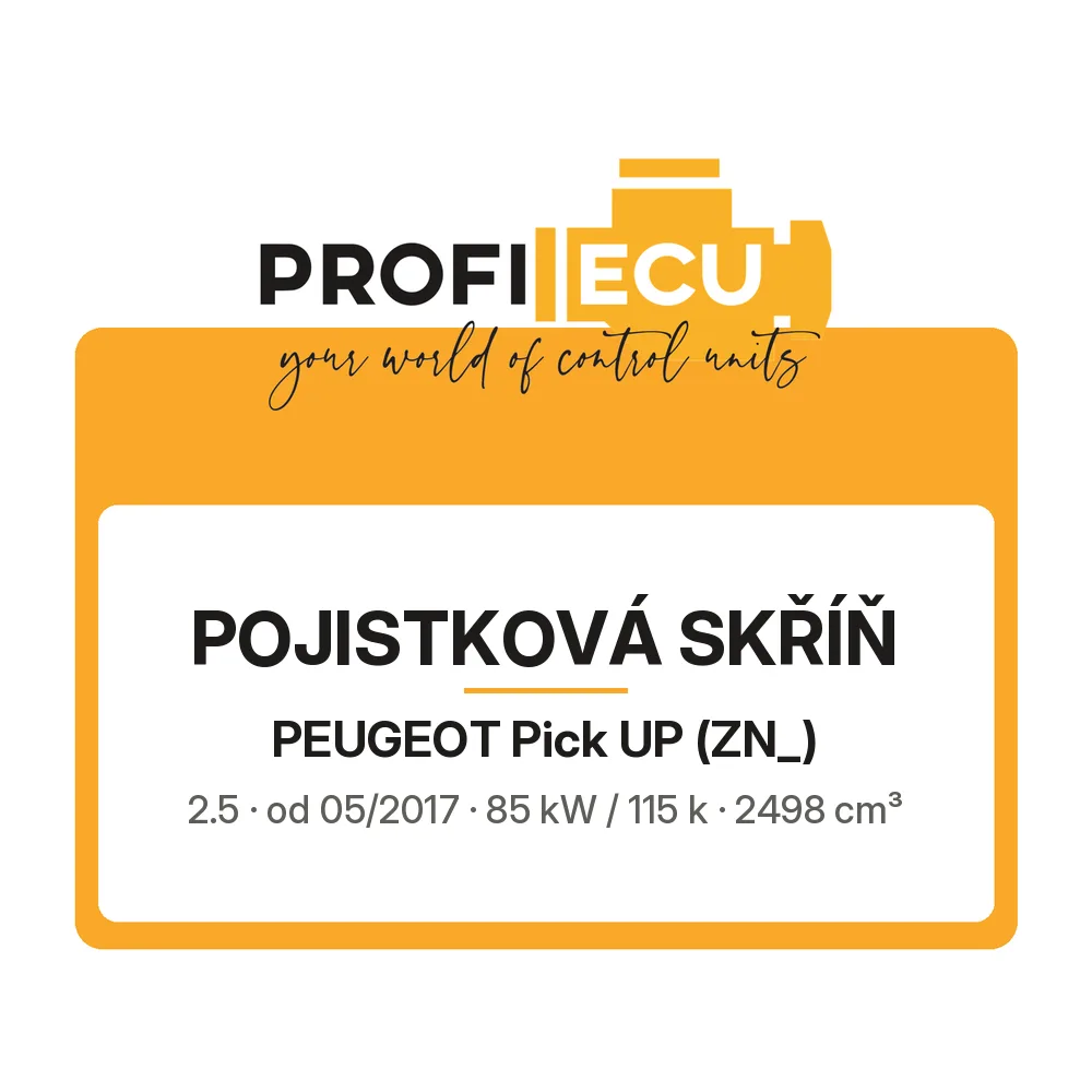 Etiketa ProfiECU: Pojistková skříň pro Peugeot Pick UP 2.5 85 kW