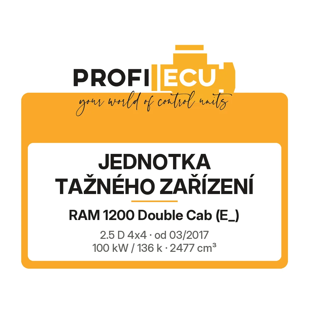 Etiketa ProfiECU: jednotka tažného zařízení pro RAM 1200 Double Cab 2.5 D 4x4 100 kW