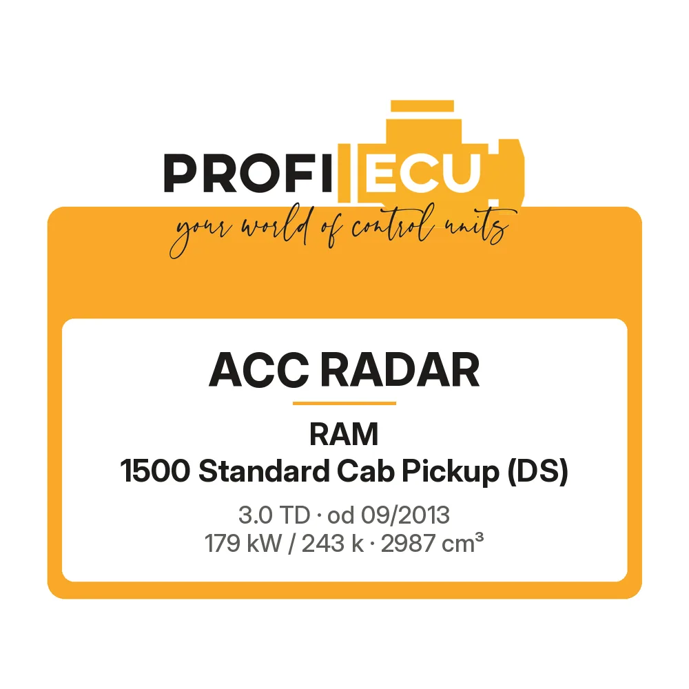 Etiketa ProfiECU: ACC Radar pro RAM 1500 Standard Cab Pickup 3.0 TD 179 kW