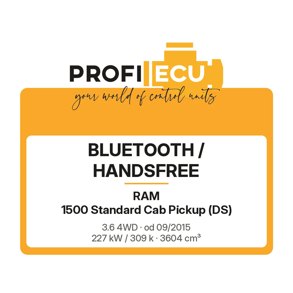 Etiketa ProfiECU: Bluetooth / Handsfree pro RAM 1500 Standard Cab Pickup 3.6 4WD 227 kW