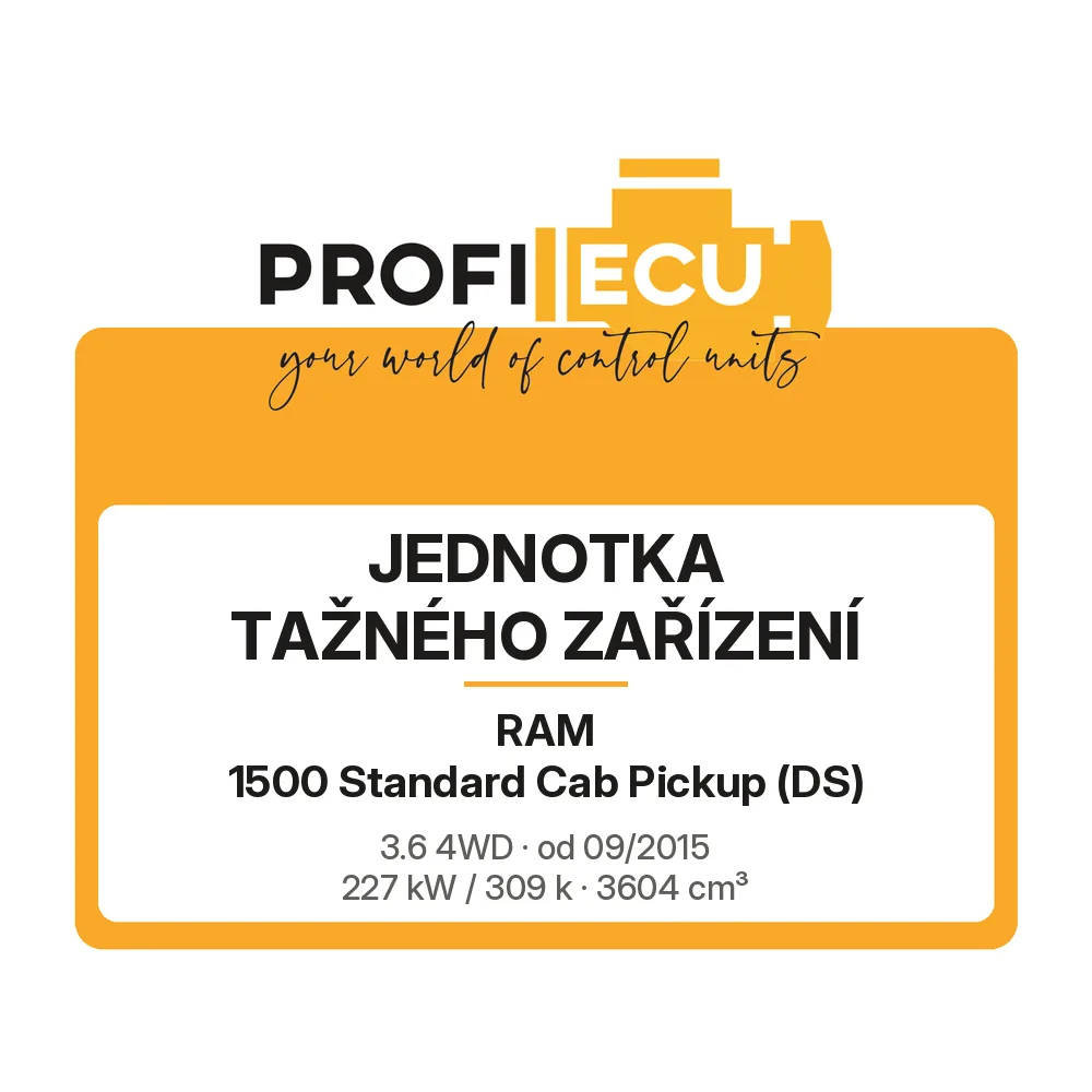 Etiketa ProfiECU: jednotka tažného zařízení pro RAM 1500 Standard Cab Pickup 3.6 4WD 227 kW