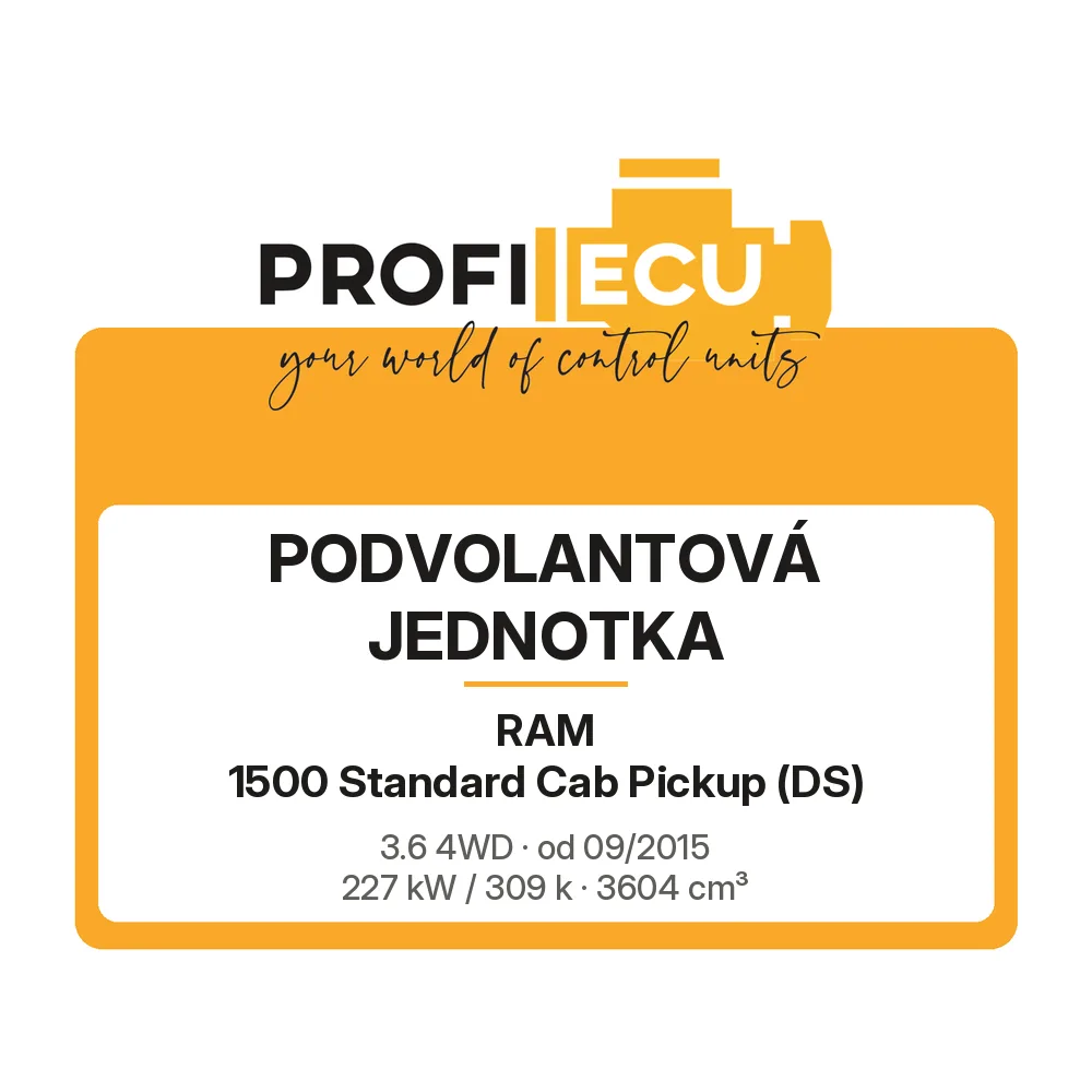Etiketa ProfiECU: Podvolantová jednotka pro RAM 1500 Standard Cab Pickup 3.6 4WD 227 kW