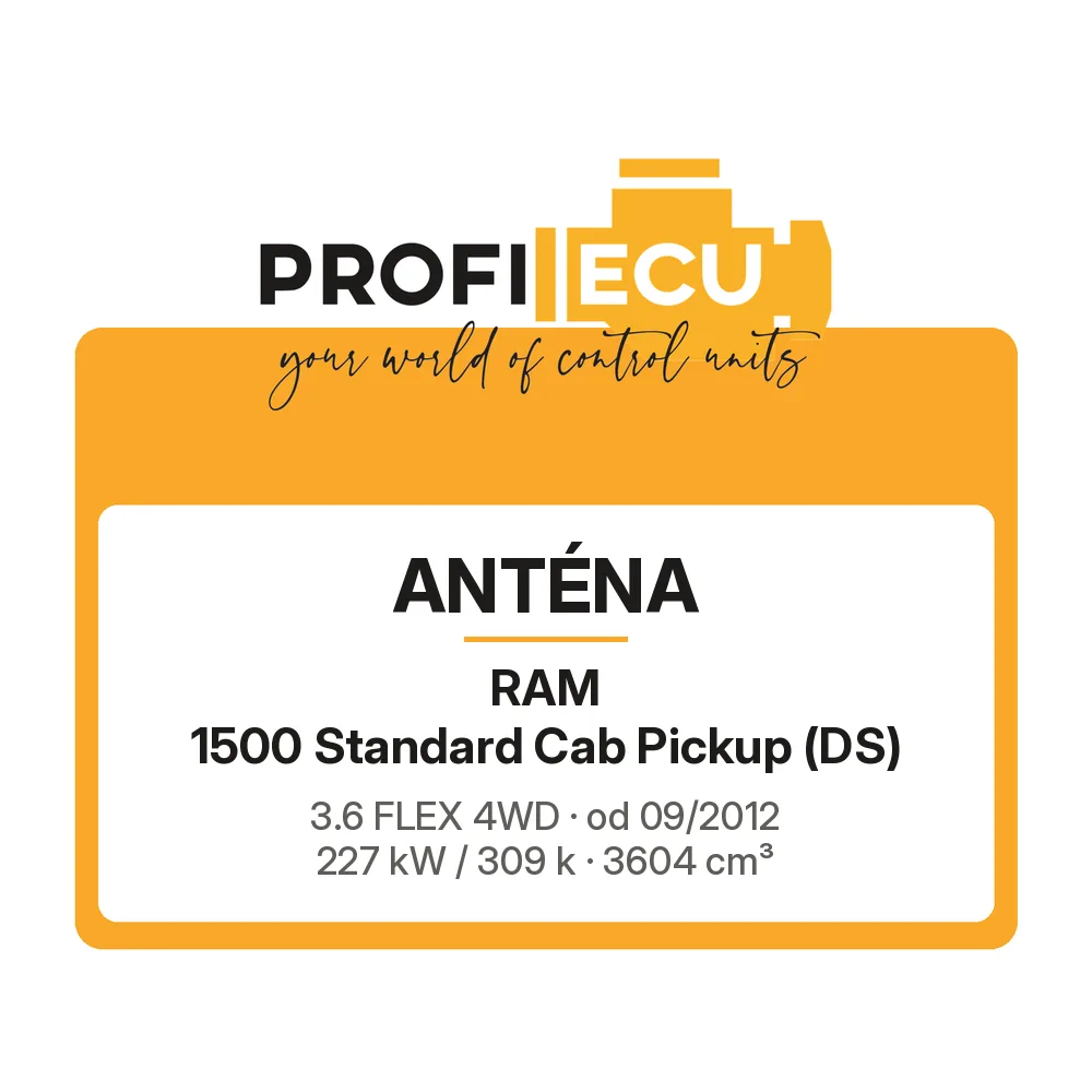 Etiketa ProfiECU: Anténa pro RAM 1500 Standard Cab Pickup 3.6 FLEX 4WD 227 kW