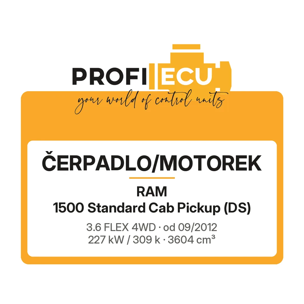 Etiketa ProfiECU: Čerpadlo/Motorek pro RAM 1500 Standard Cab Pickup 3.6 FLEX 4WD 227 kW