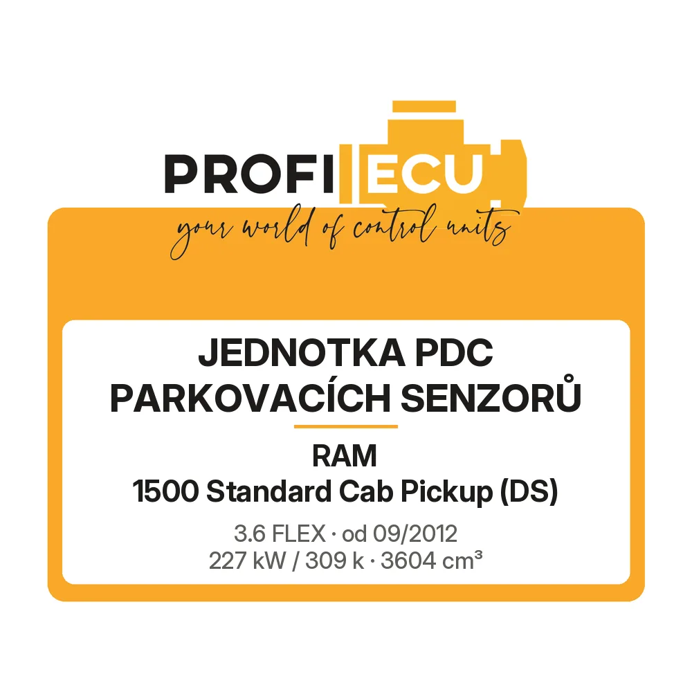 Etiketa ProfiECU: jednotka PDC parkovacích senzorů pro RAM 1500 Standard Cab Pickup 3.6 FLEX 227 kW
