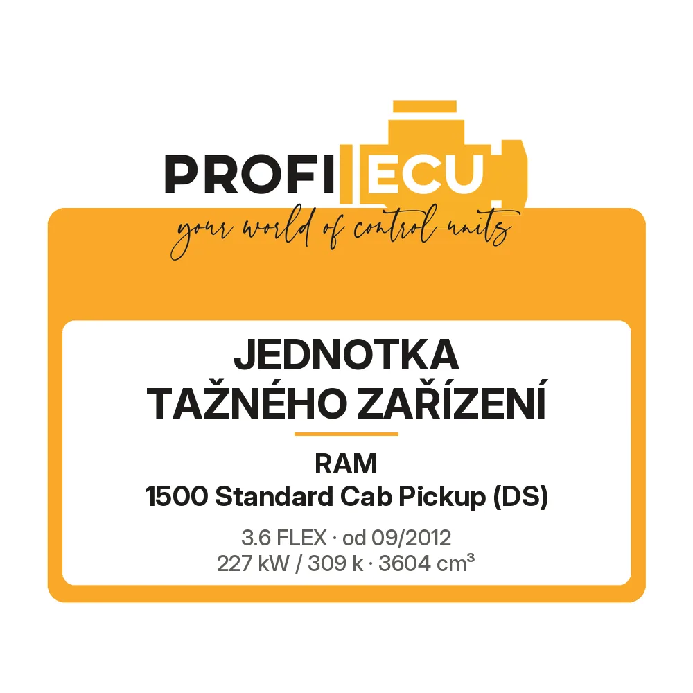 Etiketa ProfiECU: jednotka tažného zařízení pro RAM 1500 Standard Cab Pickup 3.6 FLEX 227 kW