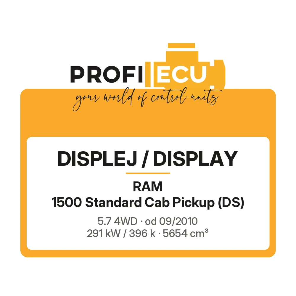 Etiketa ProfiECU: Displej / Display pro RAM 1500 Standard Cab Pickup 5.7 4WD 291 kW