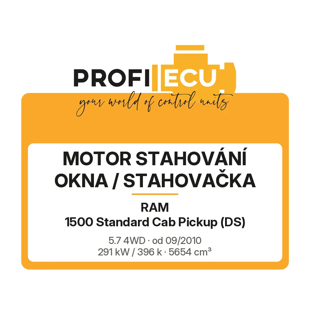 Etiketa ProfiECU: Motor stahování okna / stahovačka pro RAM 1500 Standard Cab Pickup 5.7 4WD 291 kW