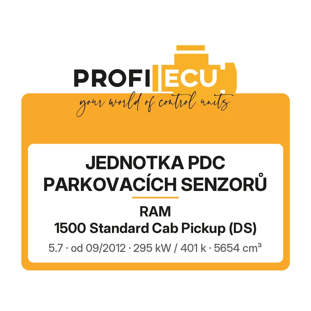 Etiketa ProfiECU: jednotka PDC parkovacích senzorů pro RAM 1500 Standard Cab Pickup 5.7 295 kW