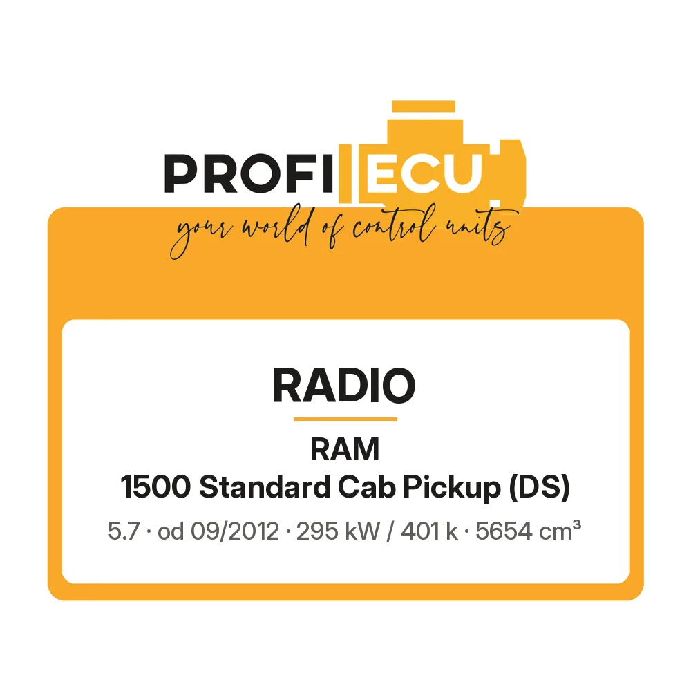 Etiketa ProfiECU: Radio pro RAM 1500 Standard Cab Pickup 5.7 295 kW