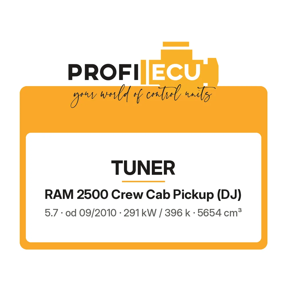 Etiketa ProfiECU: Tuner pro RAM 2500 Crew Cab Pickup 5.7 291 kW