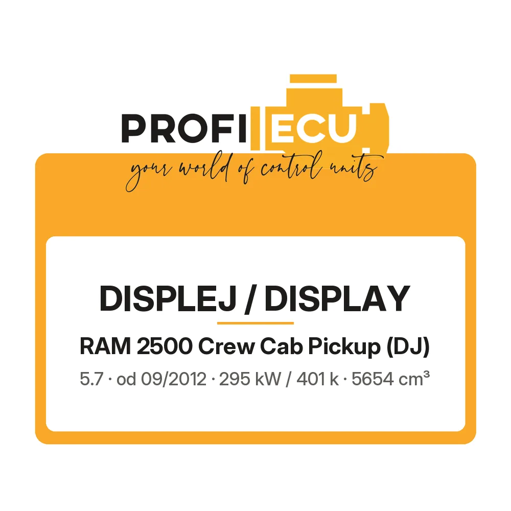 Etiketa ProfiECU: Displej / Display pro RAM 2500 Crew Cab Pickup 5.7 295 kW