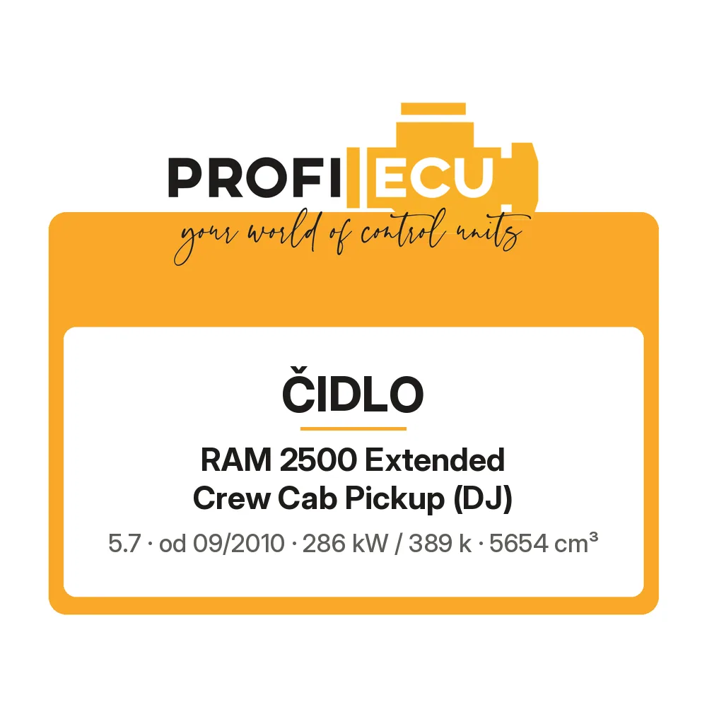 Etiketa ProfiECU: Čidlo pro RAM 2500 Extended Crew Cab Pickup 5.7 286 kW