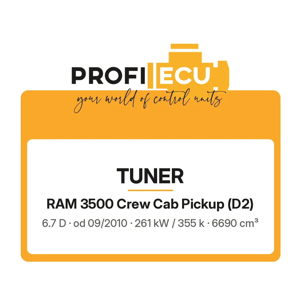 Etiketa ProfiECU: Tuner pro RAM 3500 Crew Cab Pickup 6.7 D 261 kW