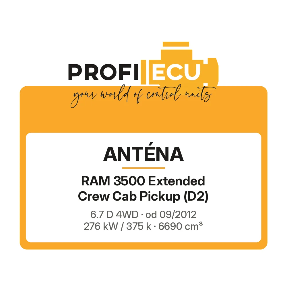 Etiketa ProfiECU: Anténa pro RAM 3500 Extended Crew Cab Pickup 6.7 D 4WD 276 kW