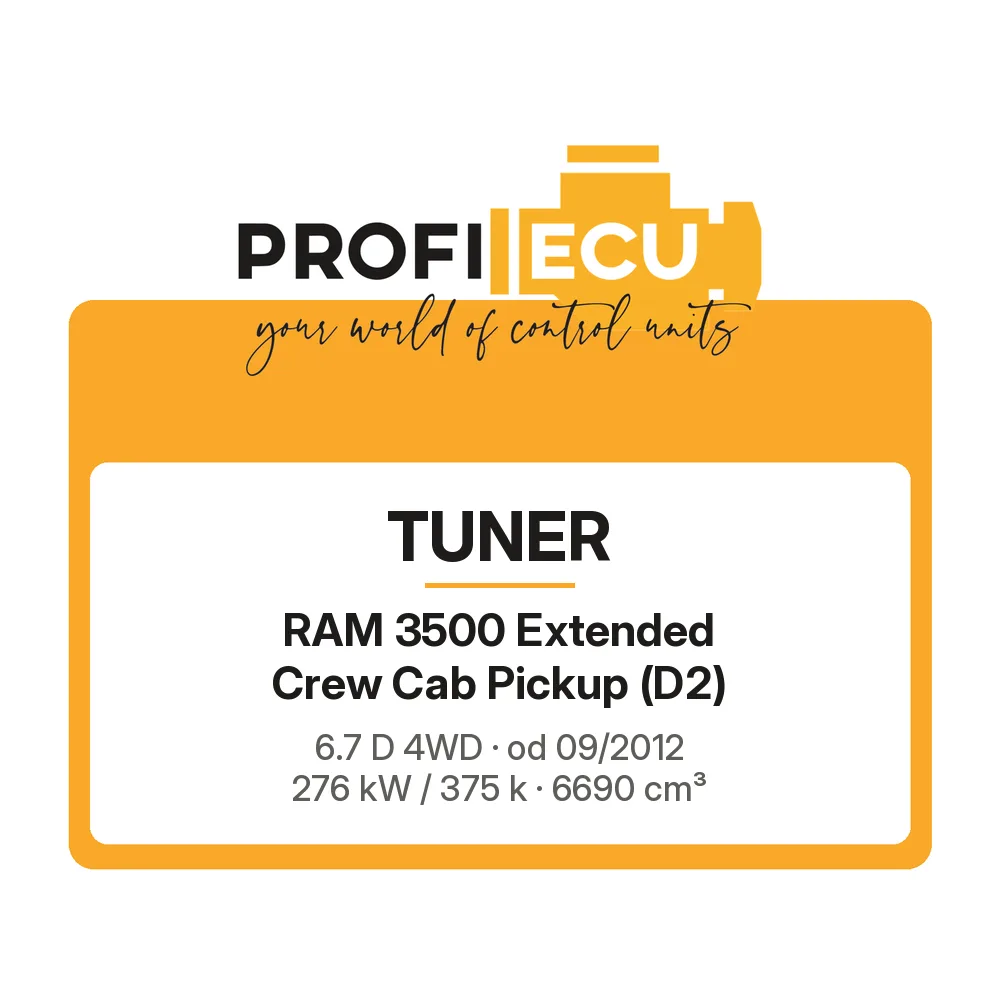 Etiketa ProfiECU: Tuner pro RAM 3500 Extended Crew Cab Pickup 6.7 D 4WD 276 kW