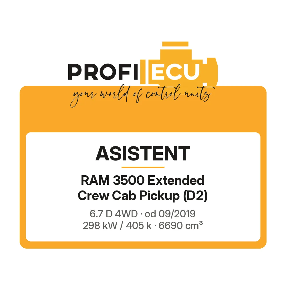 Etiketa ProfiECU: ASISTENT pro RAM 3500 Extended Crew Cab Pickup 6.7 D 4WD 298 kW