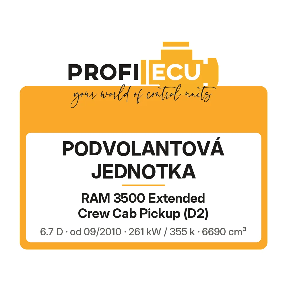 Etiketa ProfiECU: Podvolantová jednotka pro RAM 3500 Extended Crew Cab Pickup 6.7 D 261 kW