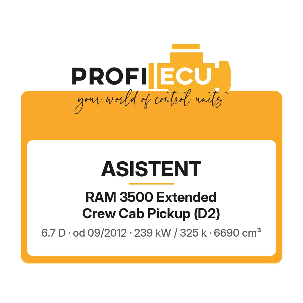 Etiketa ProfiECU: ASISTENT pro RAM 3500 Extended Crew Cab Pickup 6.7 D 239 kW