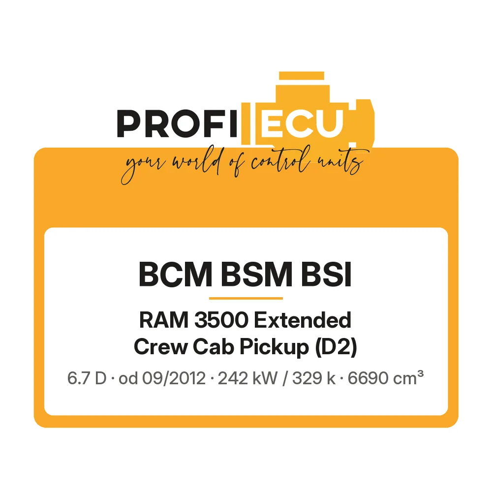 Etiketa ProfiECU: BCM BSM BSI pro RAM 3500 Extended Crew Cab Pickup 6.7 D 242 kW