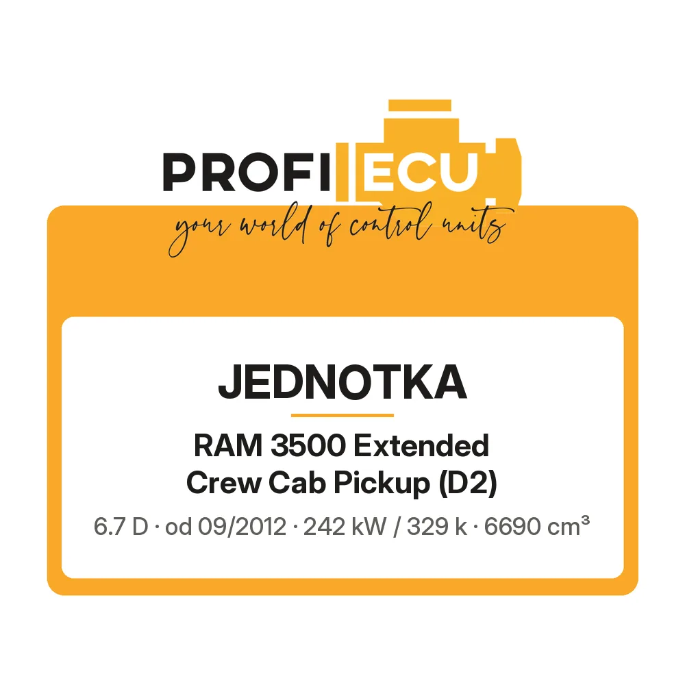 Etiketa ProfiECU: Jednotka pro RAM 3500 Extended Crew Cab Pickup 6.7 D 242 kW