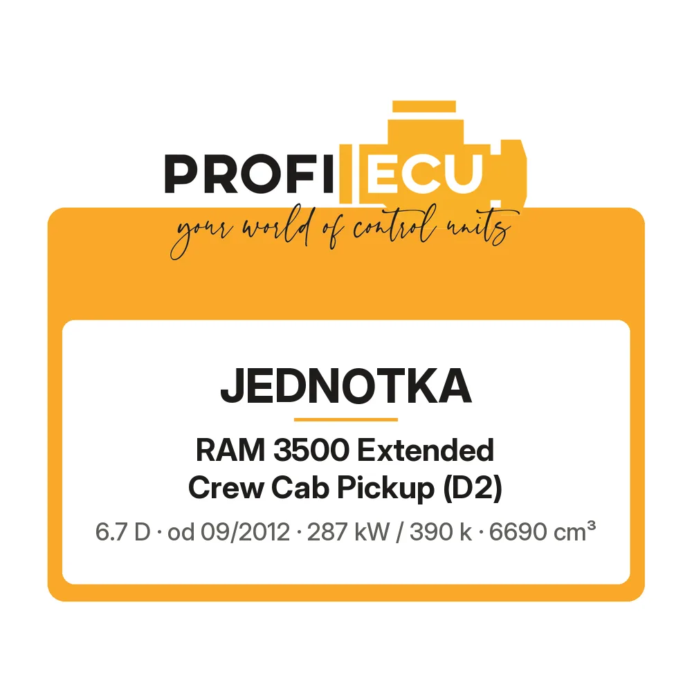 Etiketa ProfiECU: Jednotka pro RAM 3500 Extended Crew Cab Pickup 6.7 D 287 kW