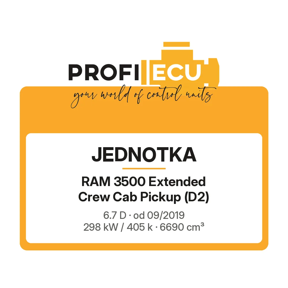 Etiketa ProfiECU: Jednotka pro RAM 3500 Extended Crew Cab Pickup 6.7 D 298 kW