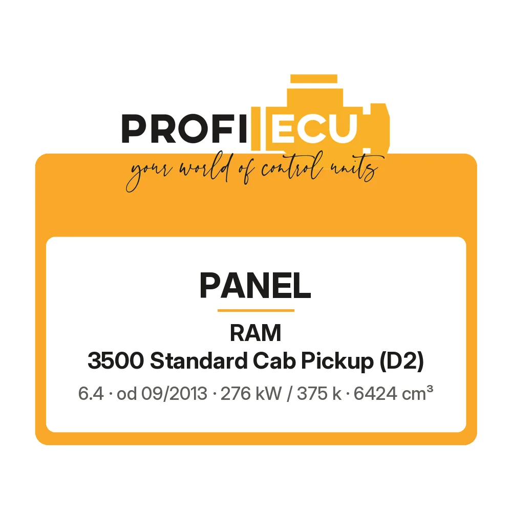 Etiketa ProfiECU: Panel pro RAM 3500 Standard Cab Pickup 6.4 276 kW