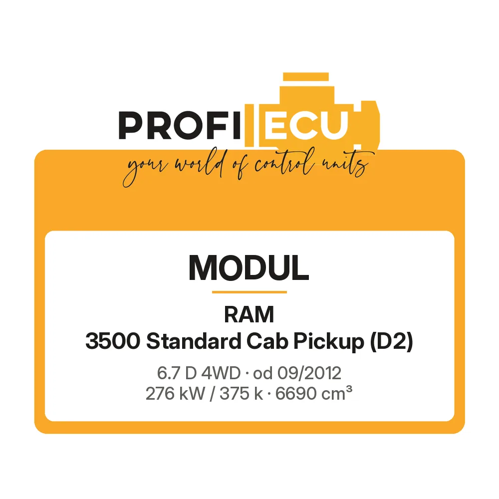 Etiketa ProfiECU: Modul pro RAM 3500 Standard Cab Pickup 6.7 D 4WD 276 kW