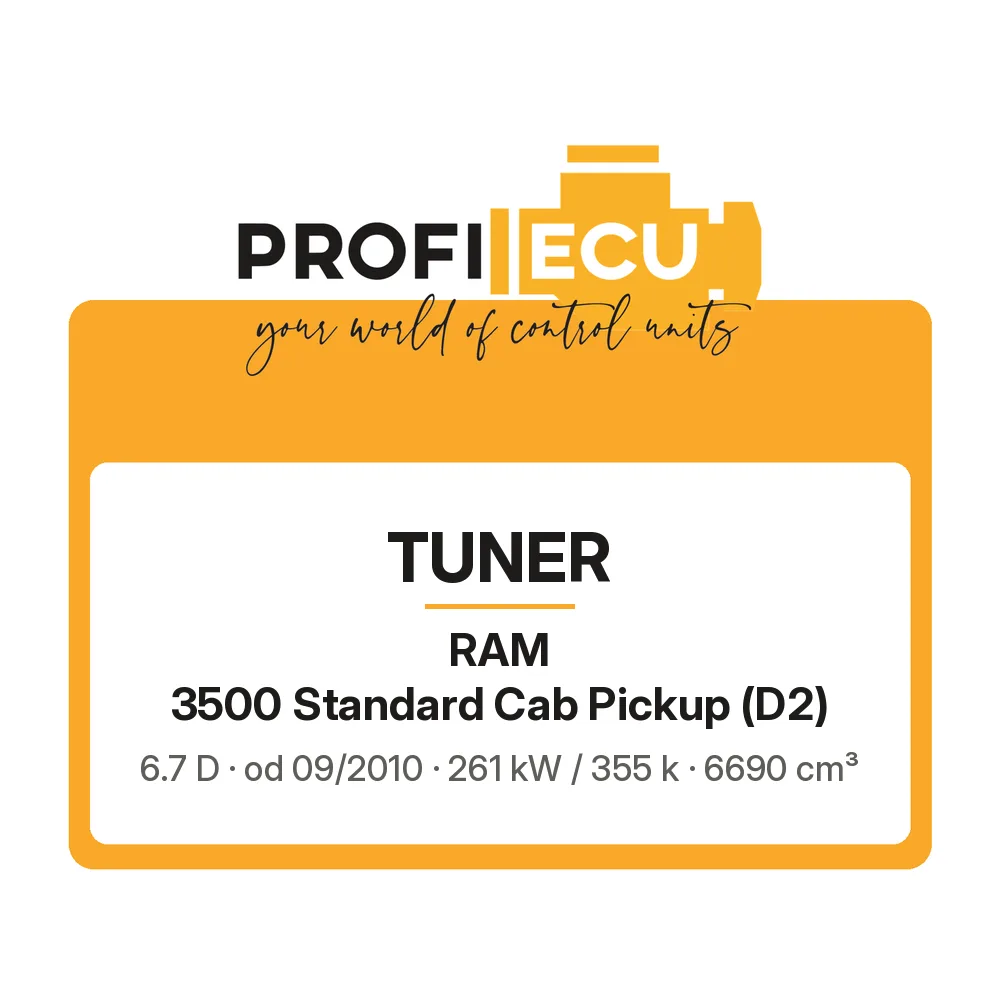 Etiketa ProfiECU: Tuner pro RAM 3500 Standard Cab Pickup 6.7 D 261 kW