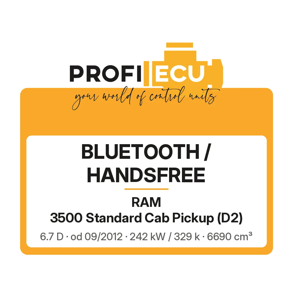 Etiketa ProfiECU: Bluetooth / Handsfree pro RAM 3500 Standard Cab Pickup 6.7 D 242 kW