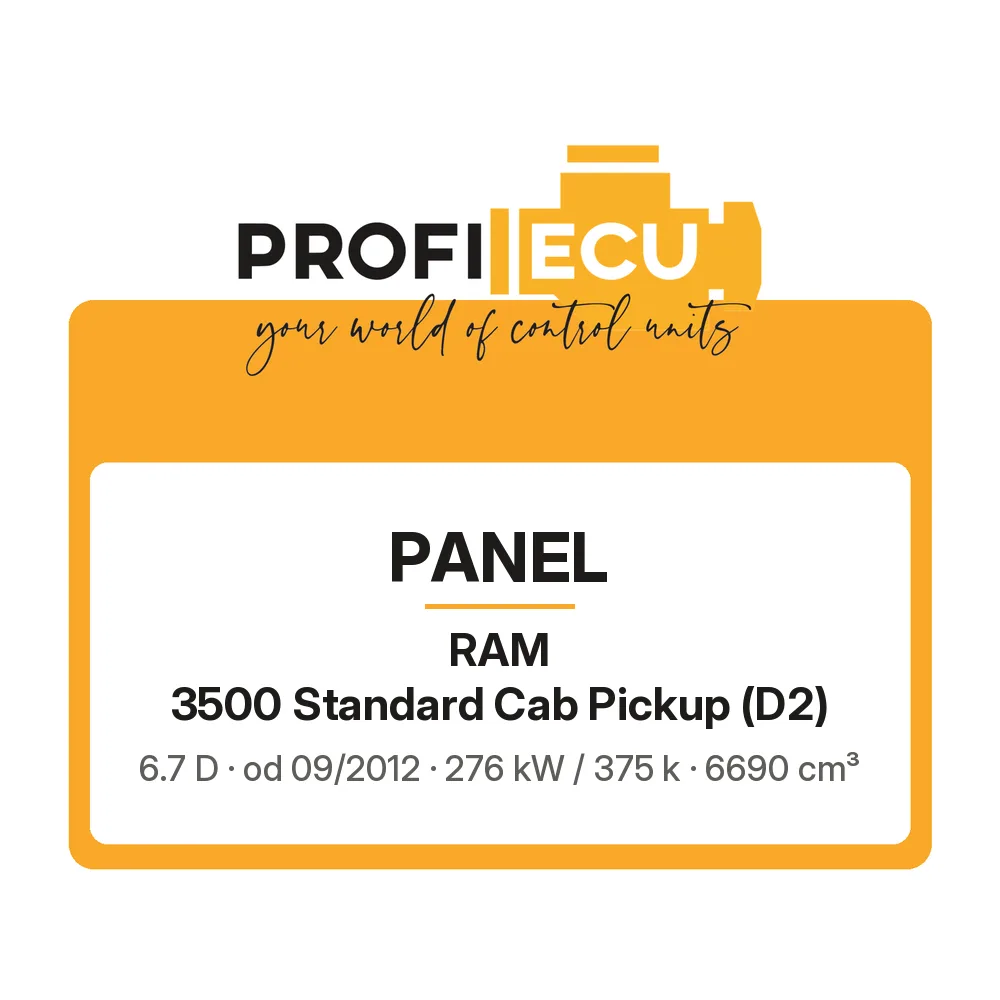 Etiketa ProfiECU: Panel pro RAM 3500 Standard Cab Pickup 6.7 D 276 kW