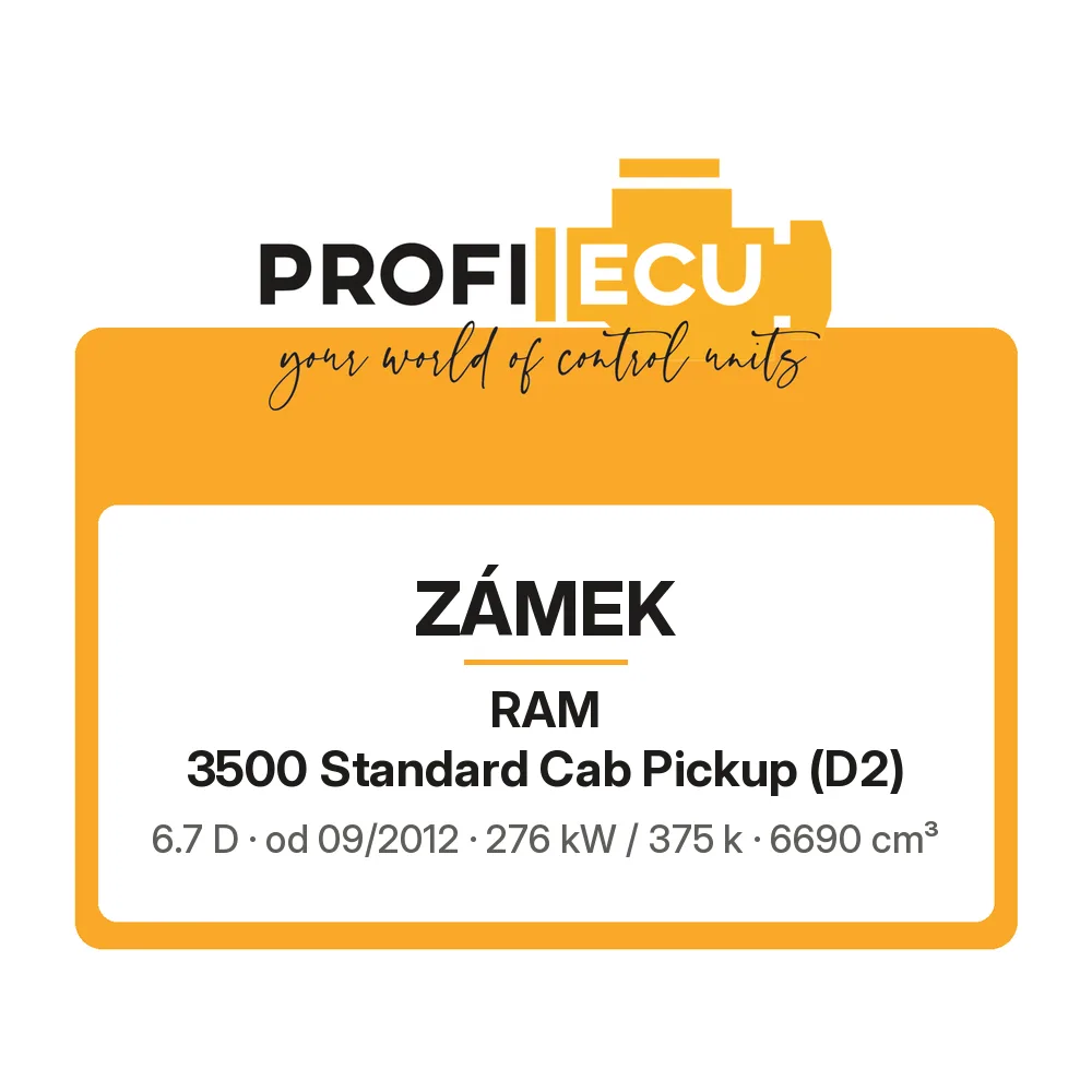 Etiketa ProfiECU: Zámek pro RAM 3500 Standard Cab Pickup 6.7 D 276 kW
