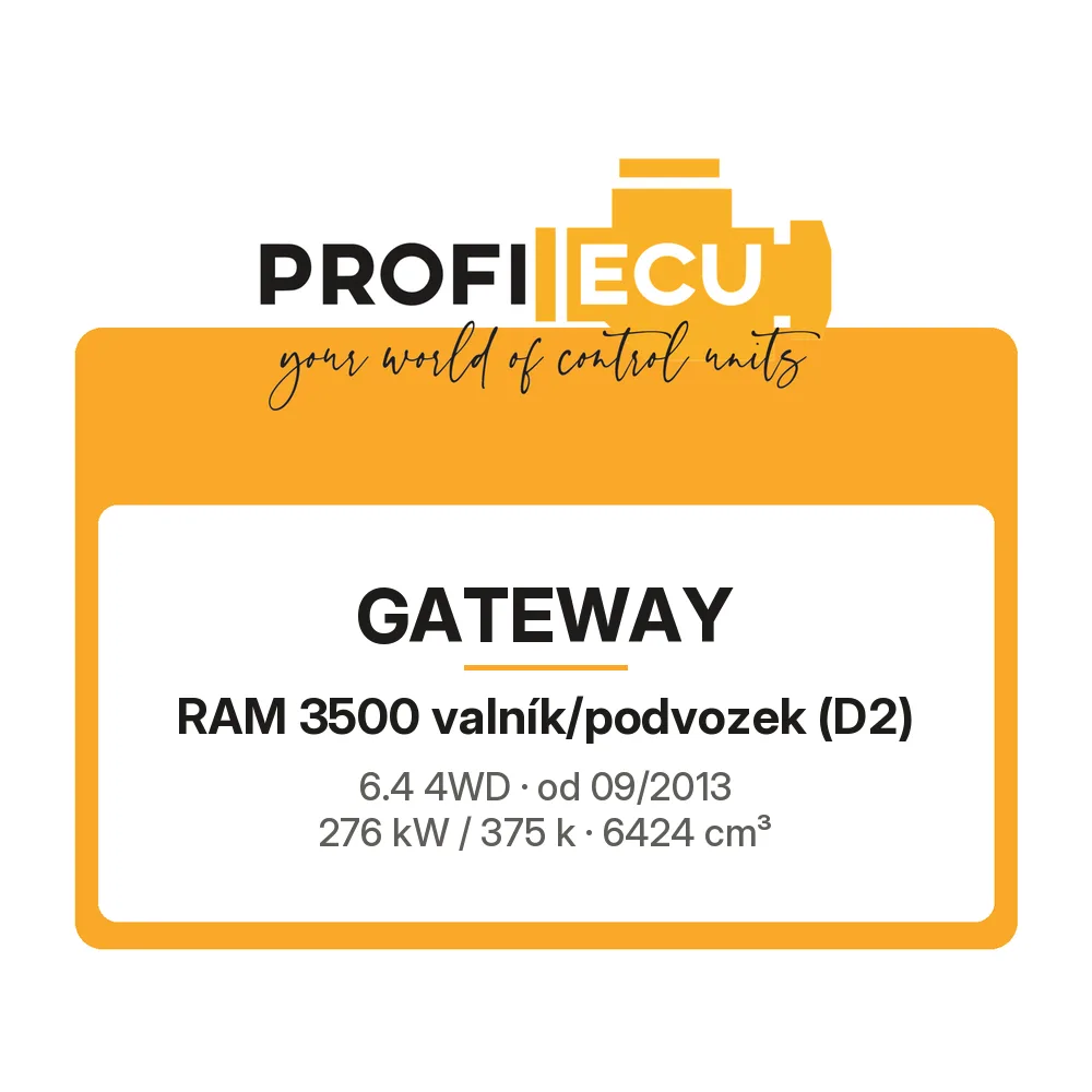 Etiketa ProfiECU: GATEWAY pro RAM 3500 valník/podvozek 6.4 4WD 276 kW