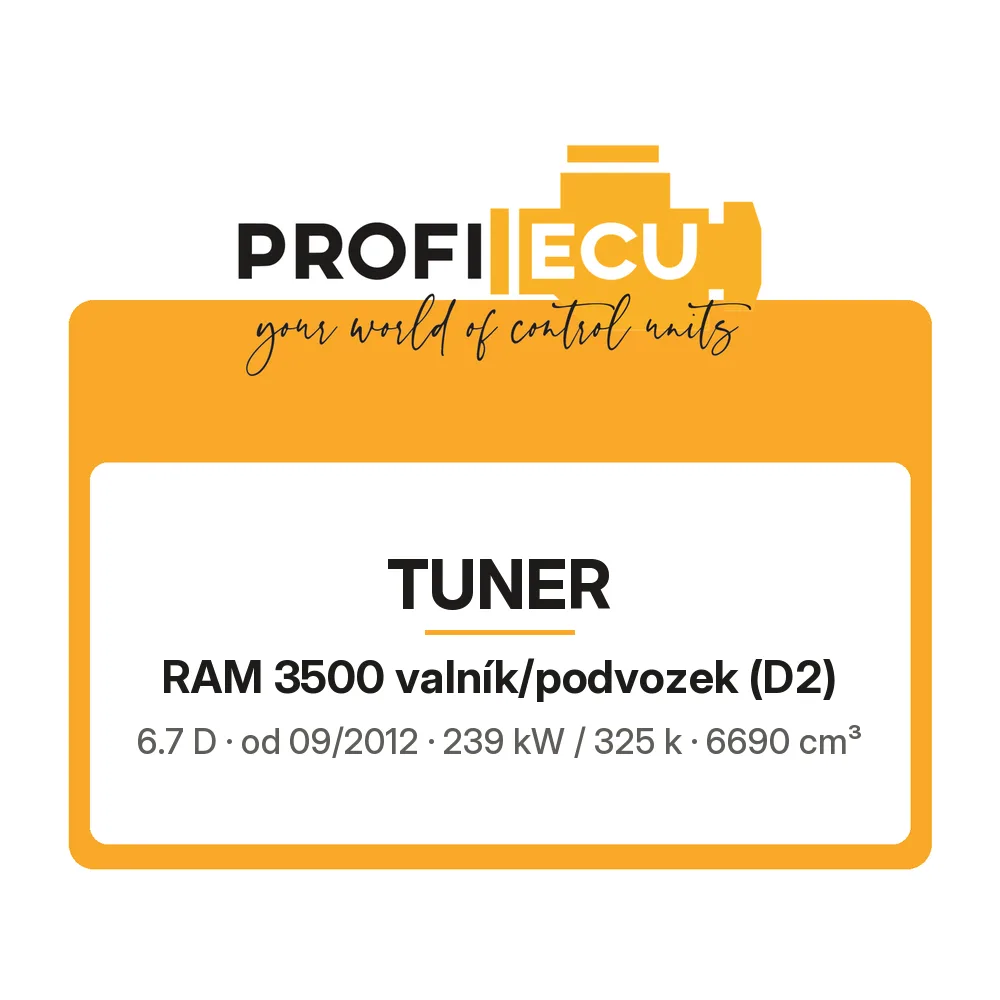 Etiketa ProfiECU: Tuner pro RAM 3500 valník/podvozek 6.7 D 239 kW