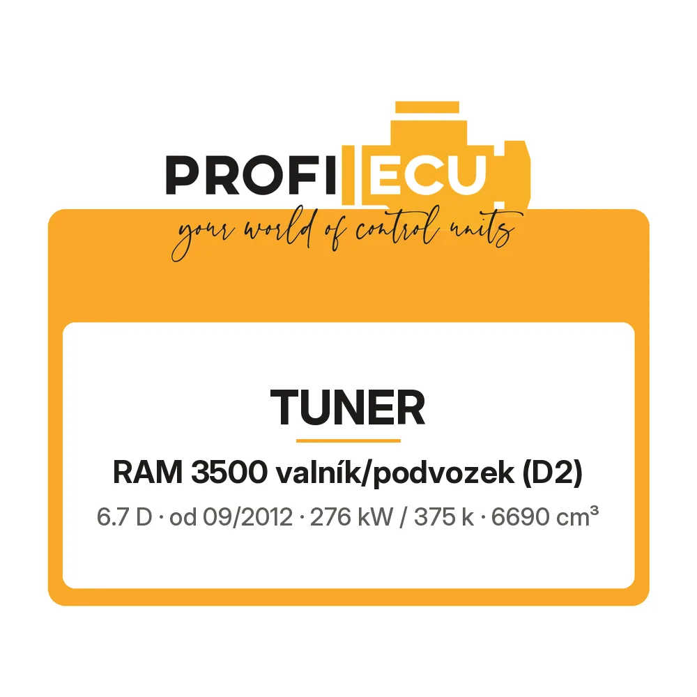 Etiketa ProfiECU: Tuner pro RAM 3500 valník/podvozek 6.7 D 276 kW