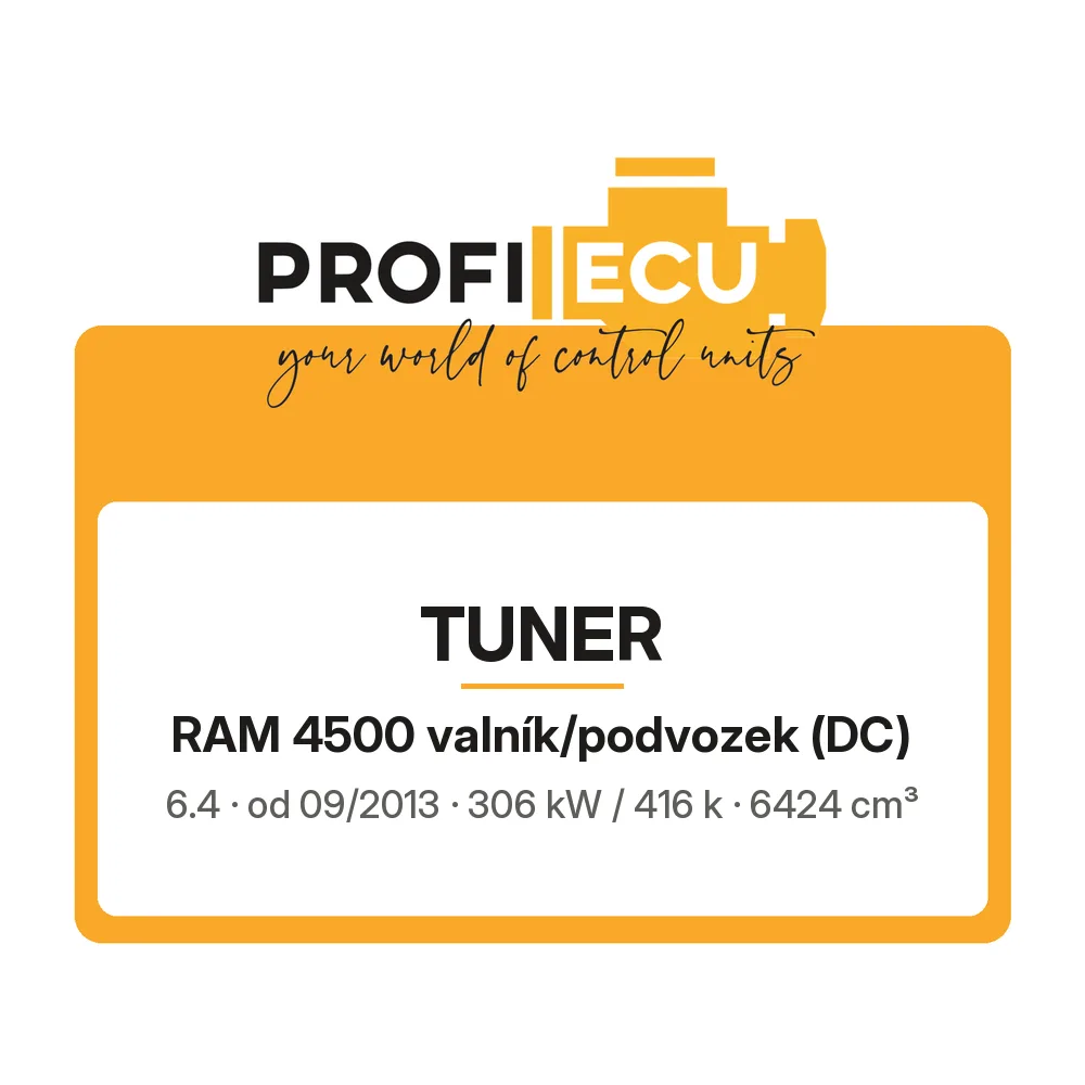 Etiketa ProfiECU: Tuner pro RAM 4500 valník/podvozek 6.4 306 kW