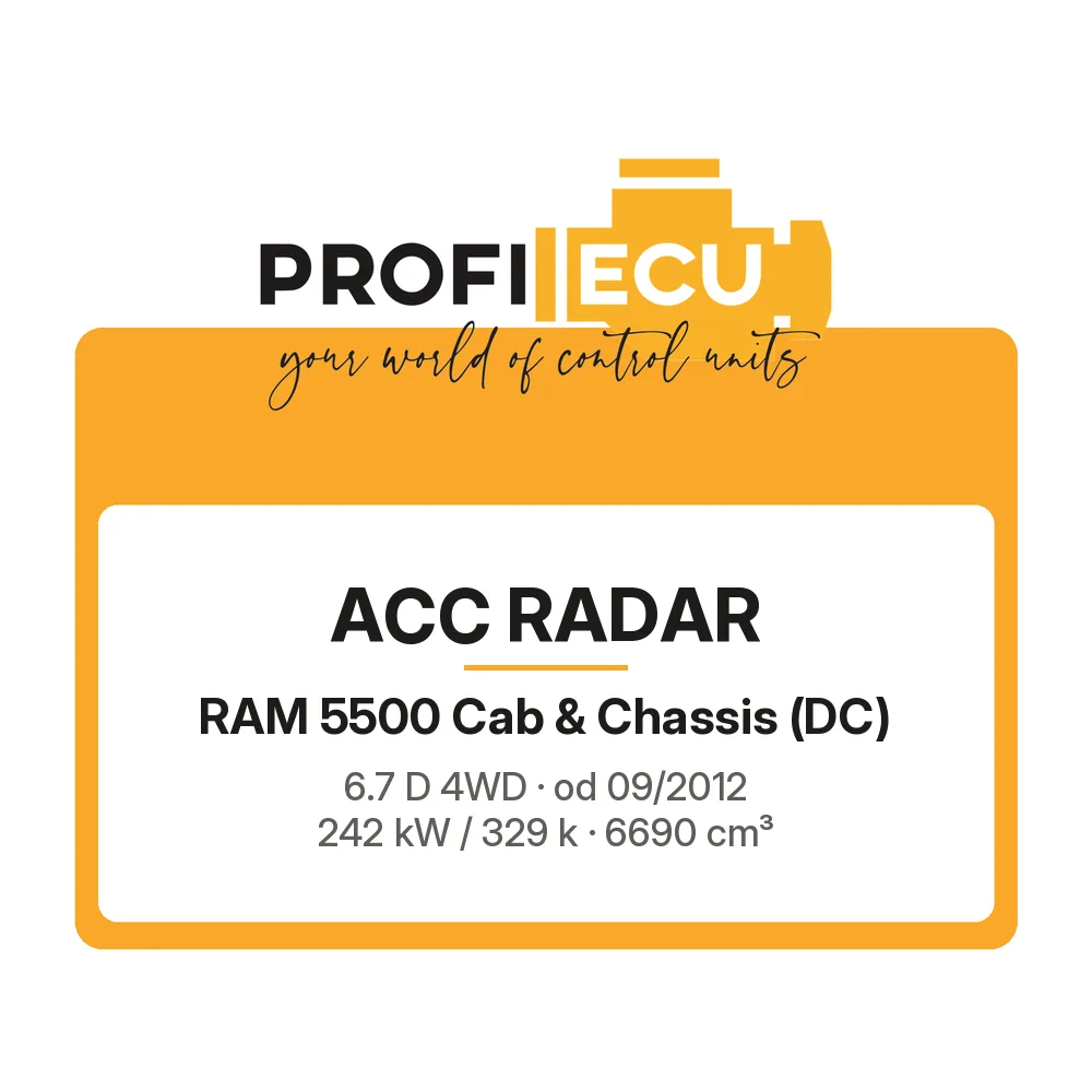 Etiketa ProfiECU: ACC Radar pro RAM 5500 Cab & Chassis 6.7 D 4WD 242 kW