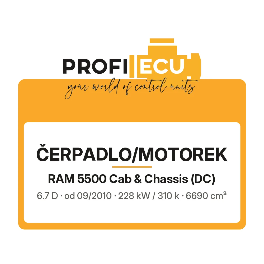 Etiketa ProfiECU: Čerpadlo/Motorek pro RAM 5500 Cab & Chassis 6.7 D 228 kW