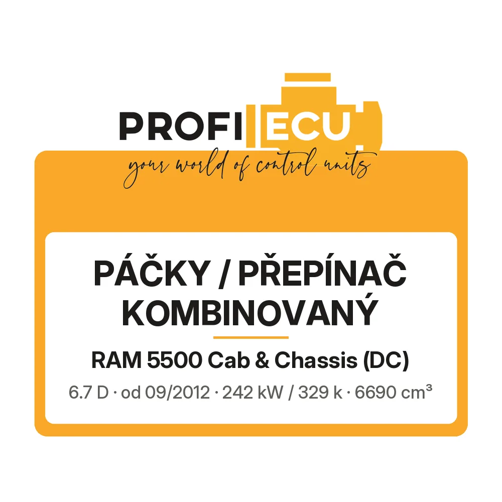 Etiketa ProfiECU: Páčky / Přepínač kombinovaný pro RAM 5500 Cab & Chassis 6.7 D 242 kW
