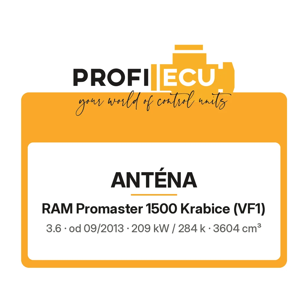 Etiketa ProfiECU: Anténa pro RAM Promaster 1500 Krabice 3.6 209 kW