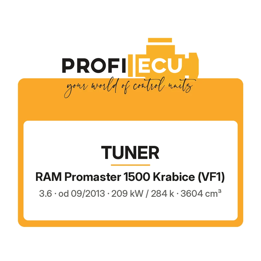 Etiketa ProfiECU: Tuner pro RAM Promaster 1500 Krabice 3.6 209 kW