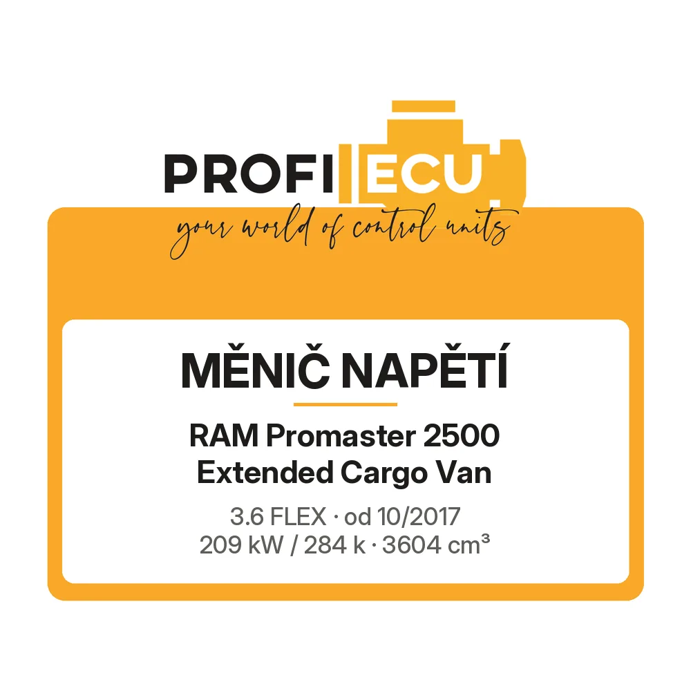 Etiketa ProfiECU: Měnič napětí pro RAM Promaster 2500 Extended Cargo Van 3.6 FLEX 209 kW