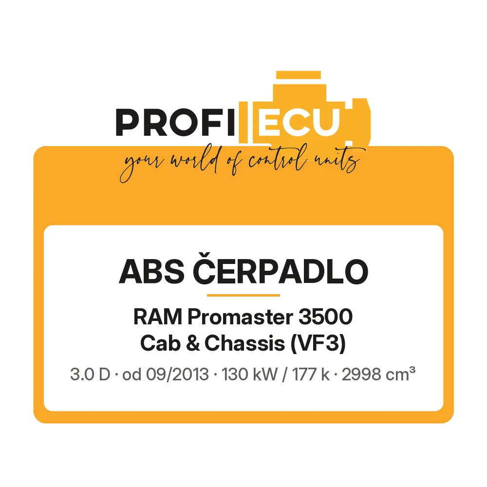 Etiketa ProfiECU: ABS čerpadlo pro RAM Promaster 3500 Cab & Chassis 3.0 D 130 kW