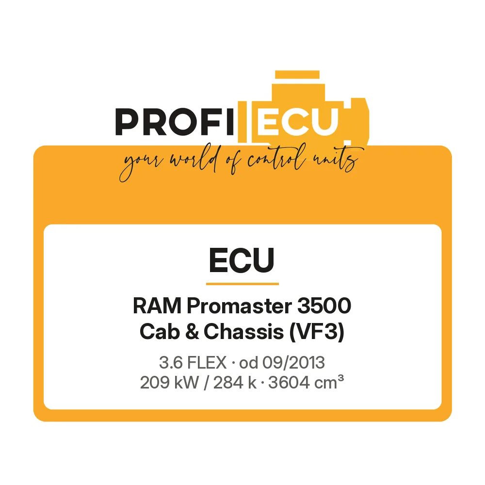 Etiketa ProfiECU: ECU pro RAM Promaster 3500 Cab & Chassis 3.6 FLEX 209 kW