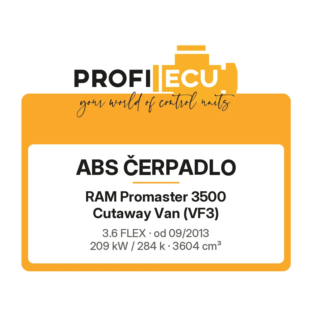 Etiketa ProfiECU: ABS čerpadlo pro RAM Promaster 3500 Cutaway Van 3.6 FLEX 209 kW