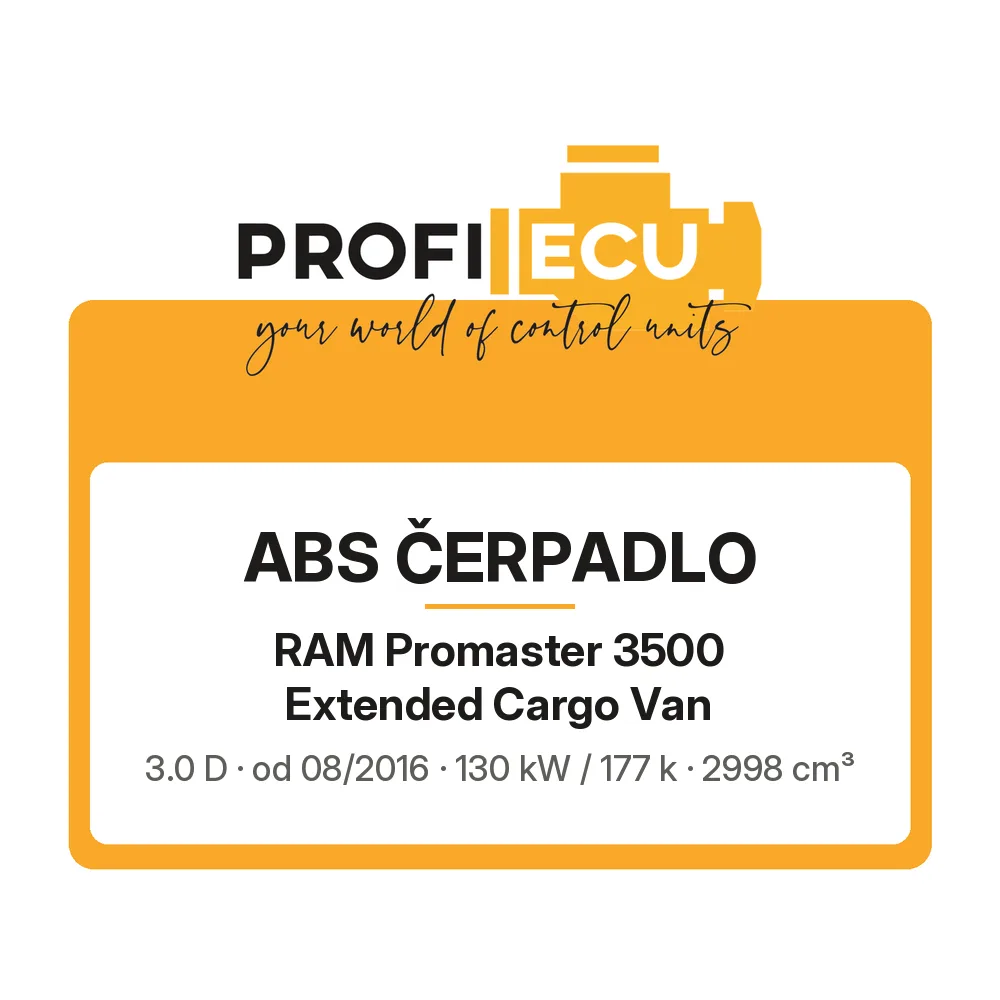 Etiketa ProfiECU: ABS čerpadlo pro RAM Promaster 3500 Extended Cargo Van 3.0 D 130 kW