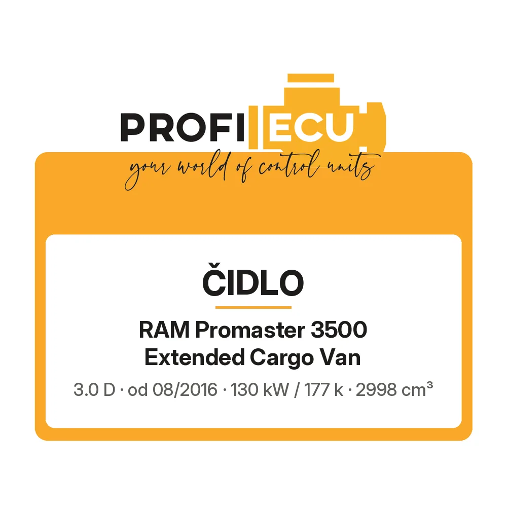Etiketa ProfiECU: Čidlo pro RAM Promaster 3500 Extended Cargo Van 3.0 D 130 kW